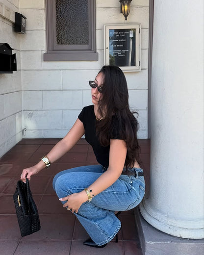 Chic Amara Braided Tote with Elegant Gold Accents