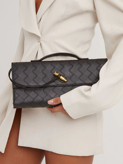 Elegant Maribella braided clutch in artisanal vegan leather