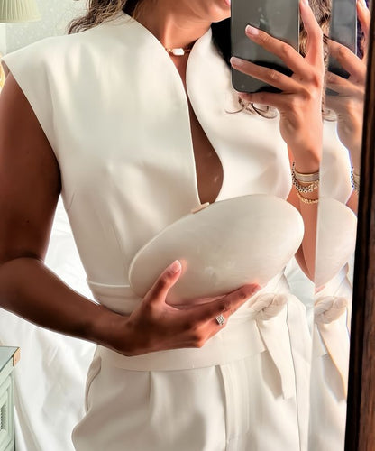 Elegant evening clutch with satin finish and gold clasp