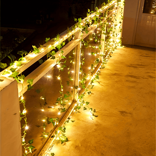 Solar-Powered Ivy String Lights for Festive Celebrations
