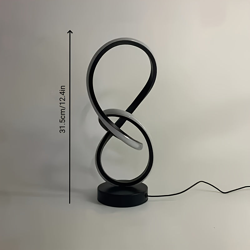 Stylish Black Creative Spiral USB Desk Lamp with 3 Colors
