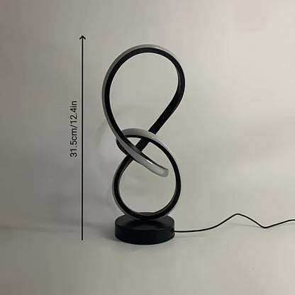 Stylish Black Creative Spiral USB Desk Lamp with 3 Colors