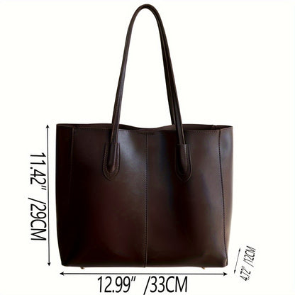 Stylish Large Capacity Tote Bag with Embroidered Design