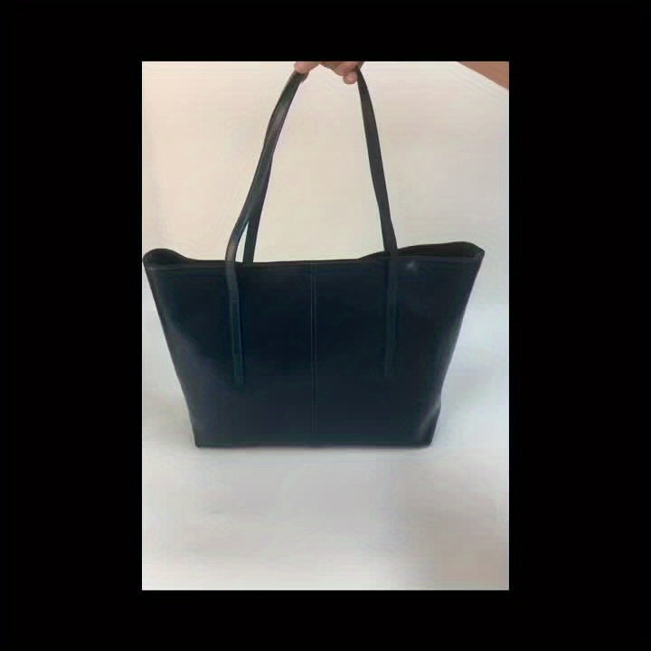 Elegant vintage red leather tote with large capacity design