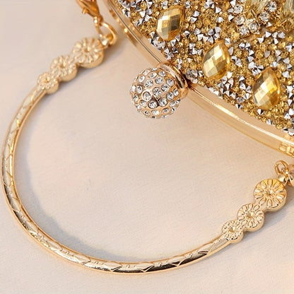 Sunflower Rhinestone Evening Clutch: Perfect Women's Party Purse