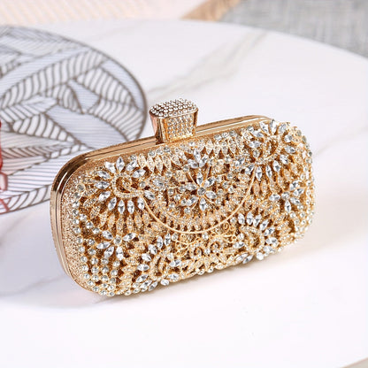 Hollow Rhinestone Flower Evening Bag: Luxury Wedding Party Clutch