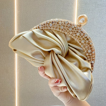 Elegant Mini Clutch with Rhinestone Crown and Removable Strap