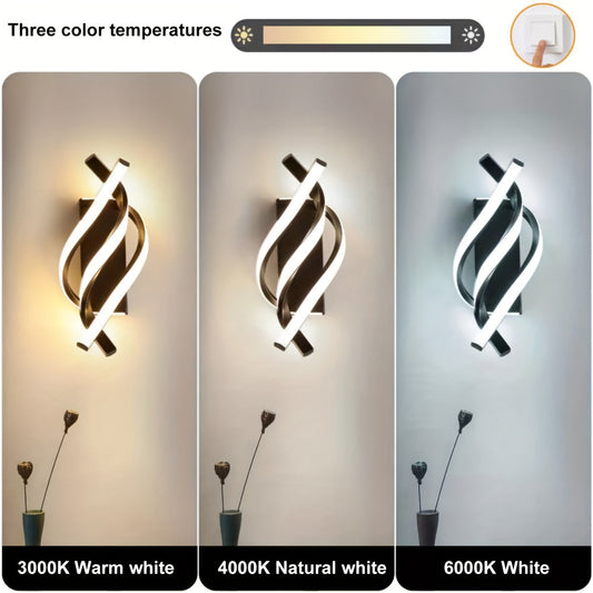 Modern seashell wall light with adjustable metal arc design