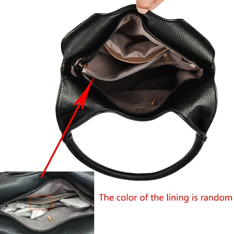 Elegant PU tote bag: Stylish large capacity shoulder purse