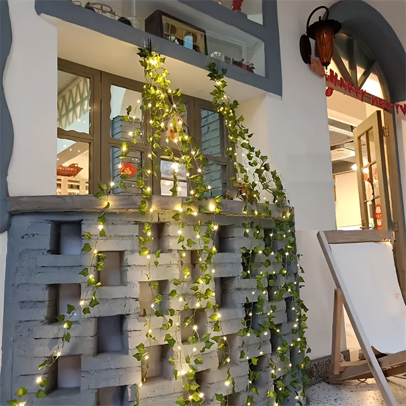 Solar-Powered Ivy String Lights for Festive Celebrations