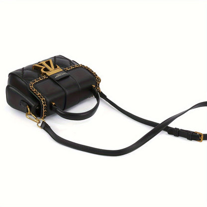 Trendy Quilted Mini Metal Decor Crossbody Handbag for Women