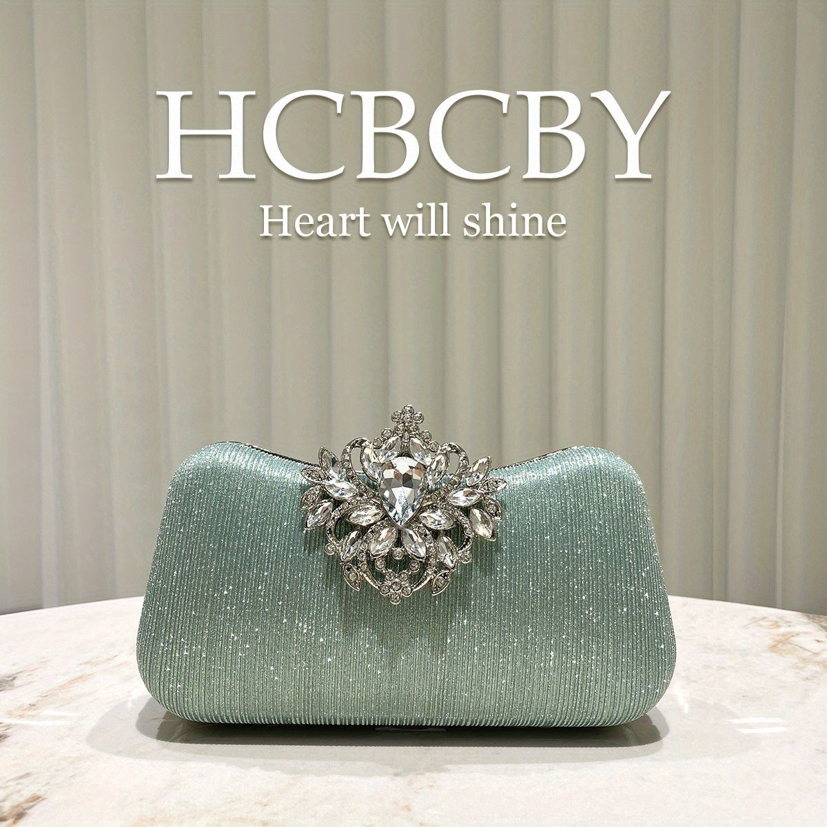 Elegant rhinestone evening clutch for weddings and formal events