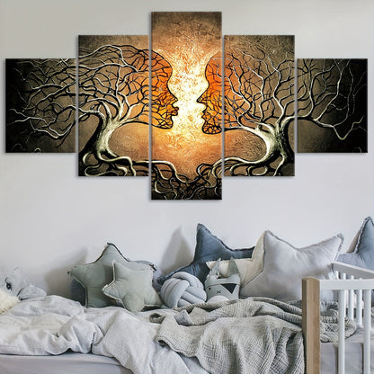 Tree of Life Canvas Art: 5 Panel Modern Wall Decor
