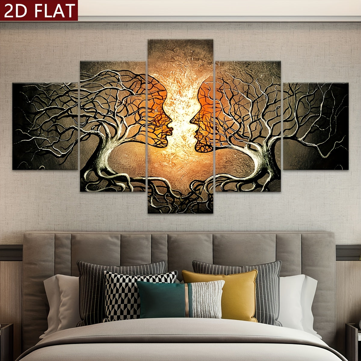 Tree of Life Canvas Art: 5 Panel Modern Wall Decor