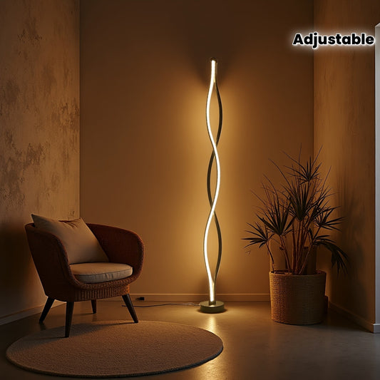 Art Deco Floor Lamp with USB Power and Dimmable Lighting