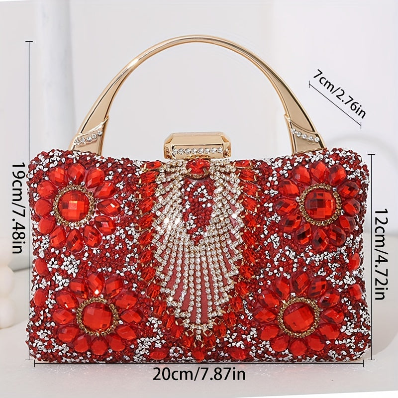 Sunflower Rhinestone Evening Clutch: Perfect Women's Party Purse