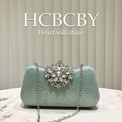 Elegant rhinestone evening clutch for weddings and formal events