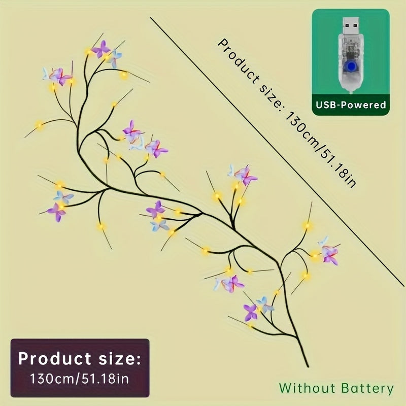 USB Powered Butterfly Branch LED Light with 8 Modes