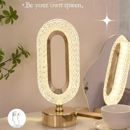 Rechargeable Touch-Controlled LED Lamp with Dimmable Night Light