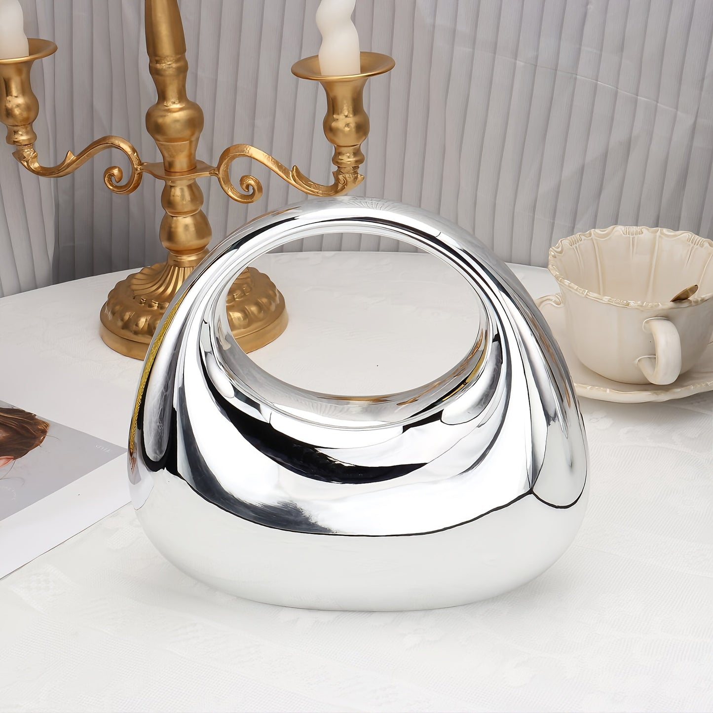 Elegant acrylic clutch purse with magnetic closure for events