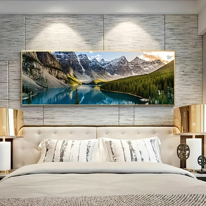 Lake Forest Mountain Scenery Canvas Painting for Wall Art