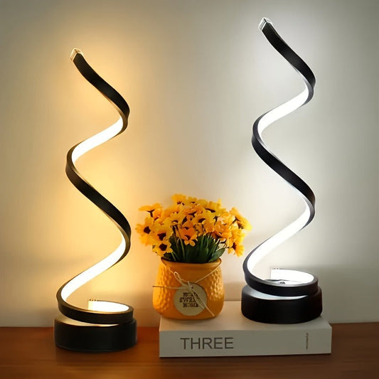 Set of 2 Modern RGB Spiral LED Table Lamps
