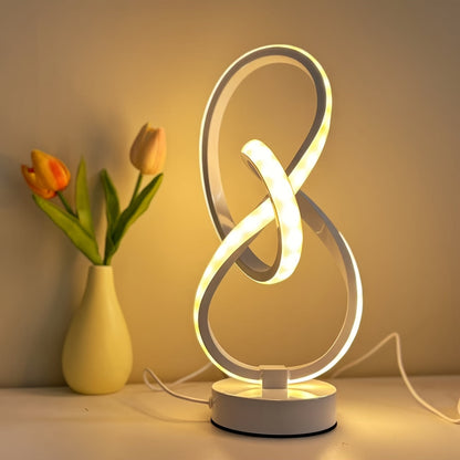 Stylish Black Creative Spiral USB Desk Lamp with 3 Colors