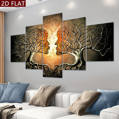 Tree of Life Canvas Art: 5 Panel Modern Wall Decor