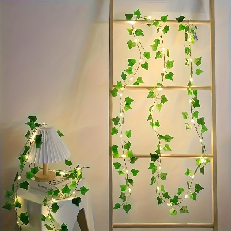 Solar-Powered Ivy String Lights for Festive Celebrations
