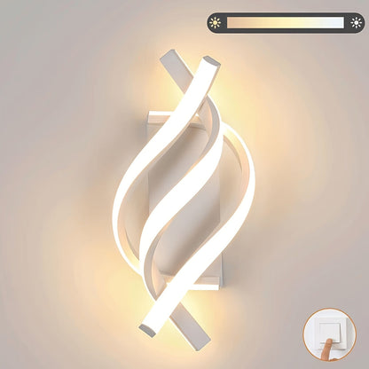 Modern seashell wall light with adjustable metal arc design