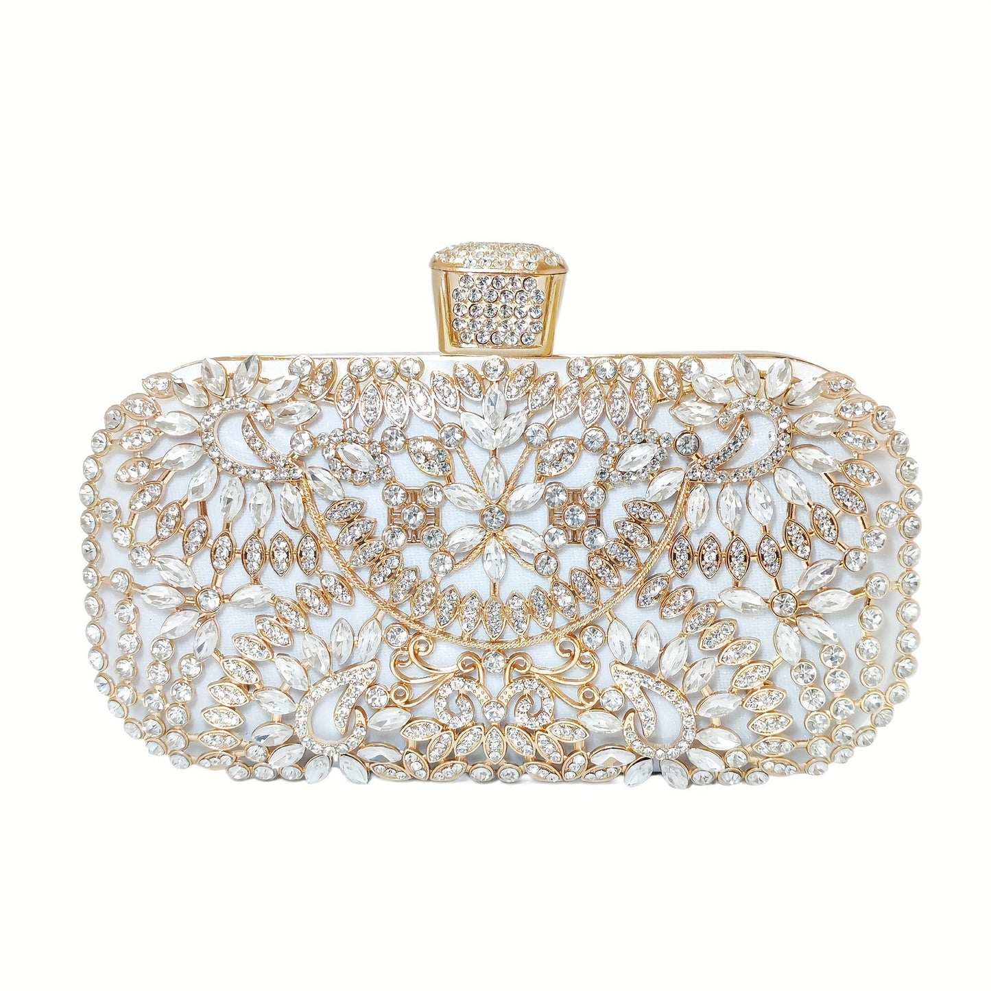 Hollow Rhinestone Flower Evening Bag: Luxury Wedding Party Clutch