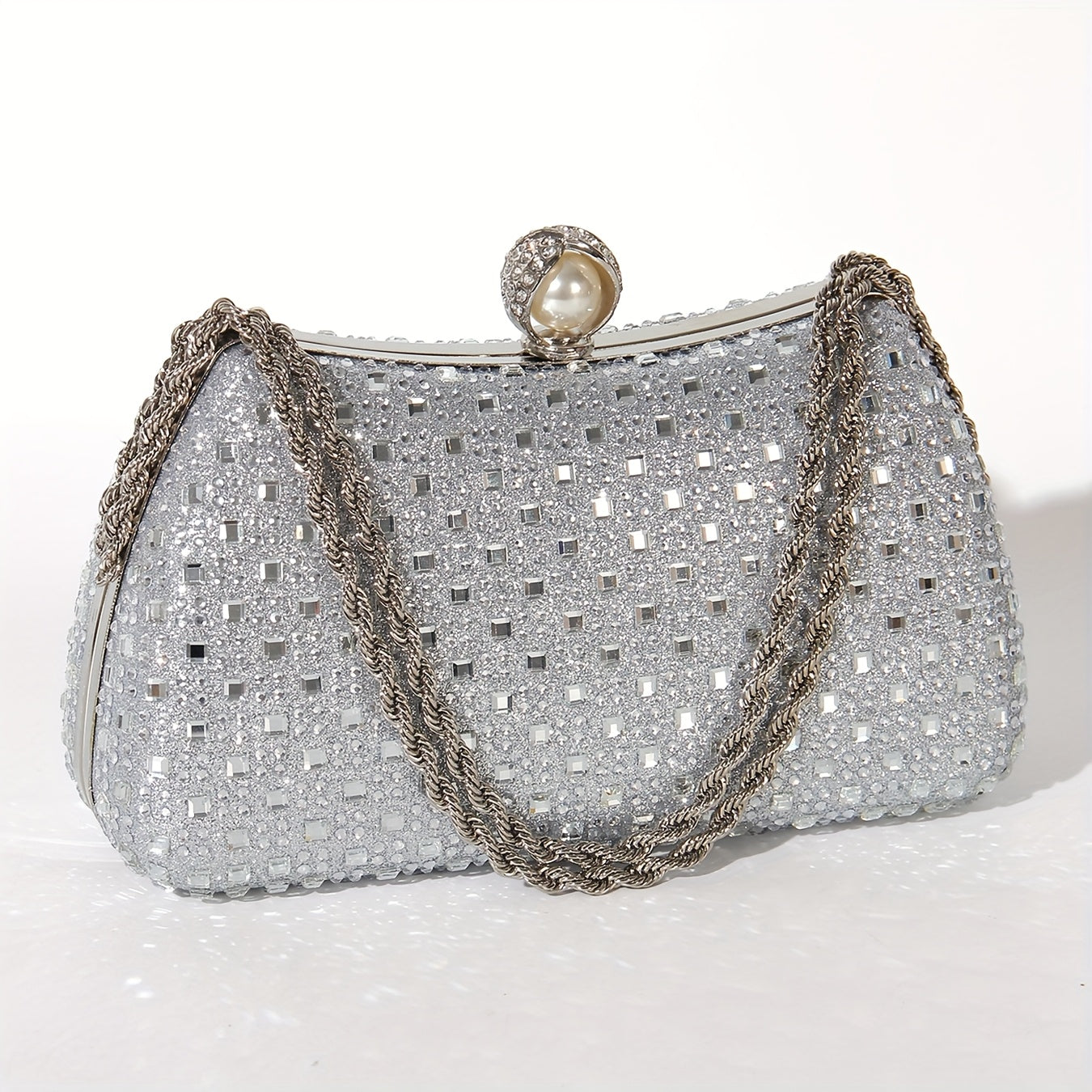 Elegant evening crossbody bag with sparkling rhinestones for parties