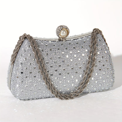 Elegant evening crossbody bag with sparkling rhinestones for parties