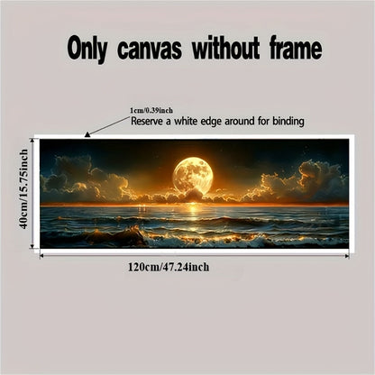 Frameless Moonlight Sea View Poster for Coastal Home Decor