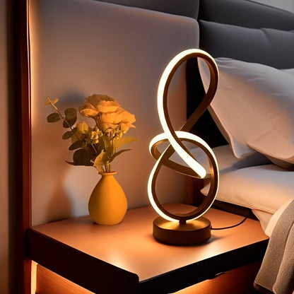 Stylish Black Creative Spiral USB Desk Lamp with 3 Colors