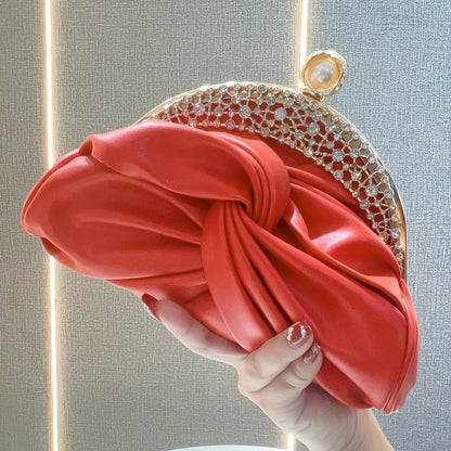 Elegant Mini Clutch with Rhinestone Crown and Removable Strap