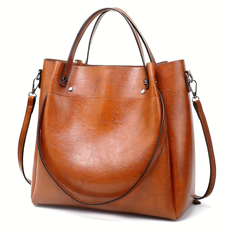 Stylish oil handbag with retro design for modern commuters.