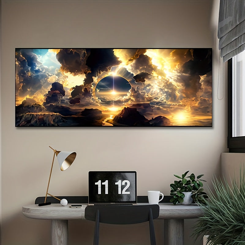 Dramatic Sky Landscape Decor: Modern Art Canvas Print