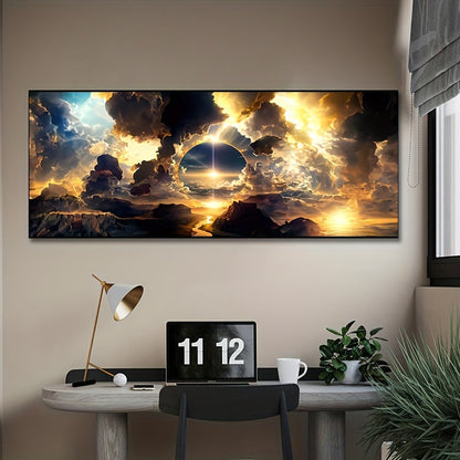 Dramatic Sky Landscape Decor: Modern Art Canvas Print