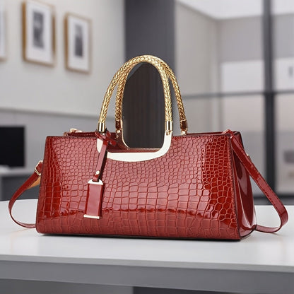 Elegant Evening Clutch with Gold Hardware and Detachable Strap