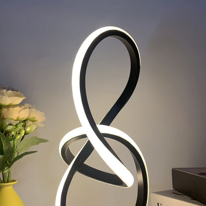Stylish Black Creative Spiral USB Desk Lamp with 3 Colors