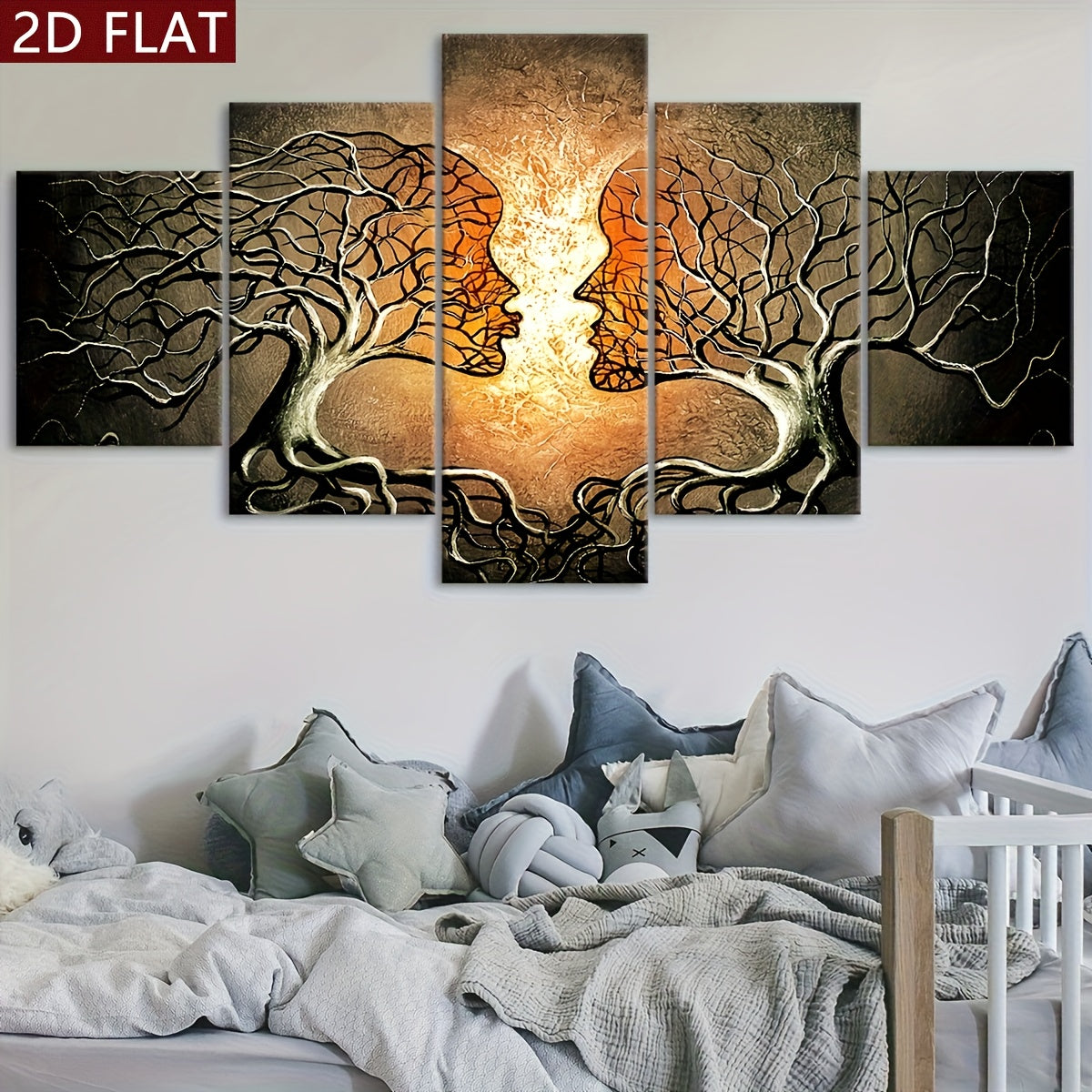 Tree of Life Canvas Art: 5 Panel Modern Wall Decor