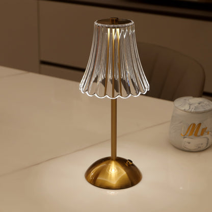 Stylish Metal Table Lamp with Touch Control and Rechargeable Design