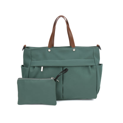 Chic Women's Nylon Tote Bag with Zip Closure and Pockets