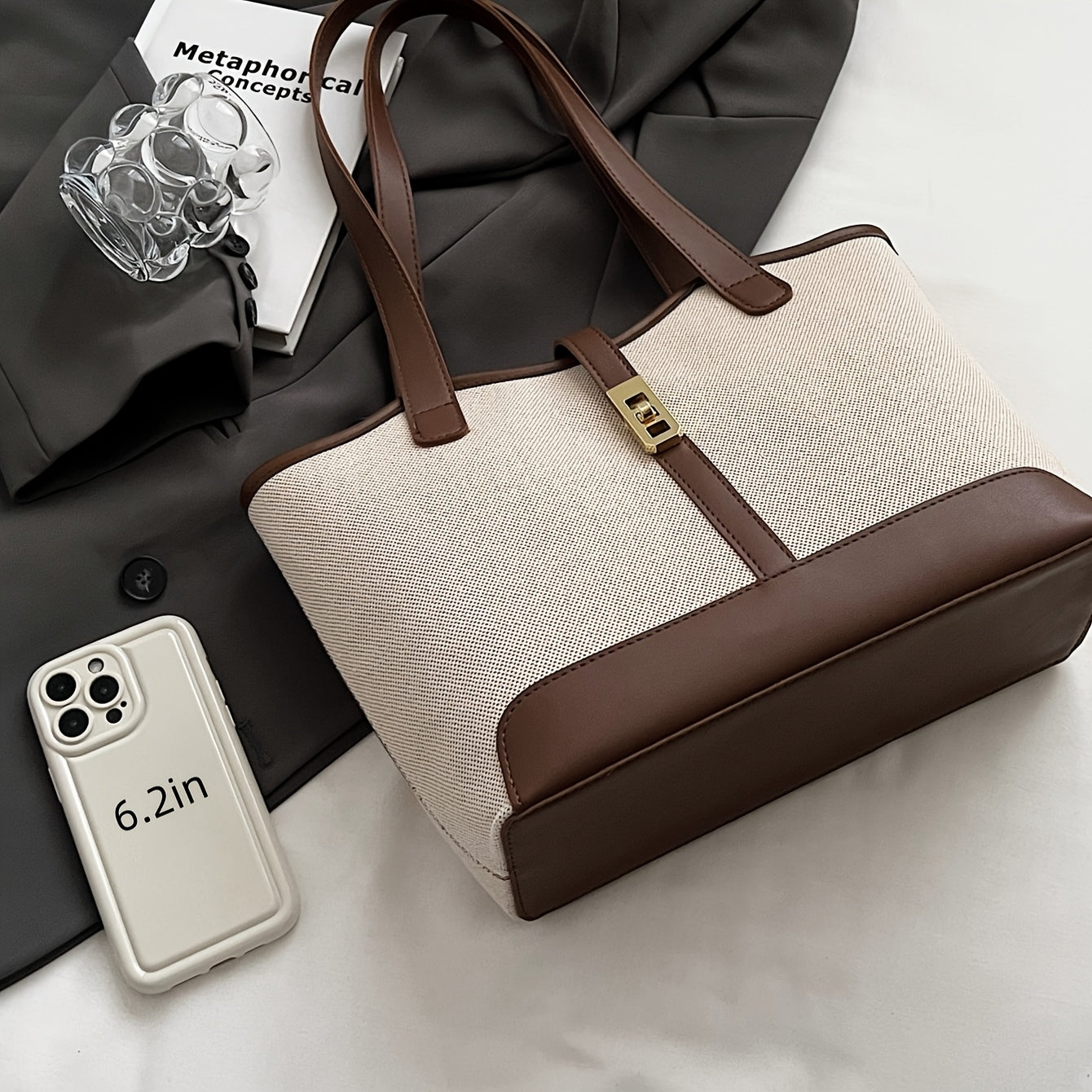 Spacious Women's Tote Bag: Stylish Double Handle Casual Carryall