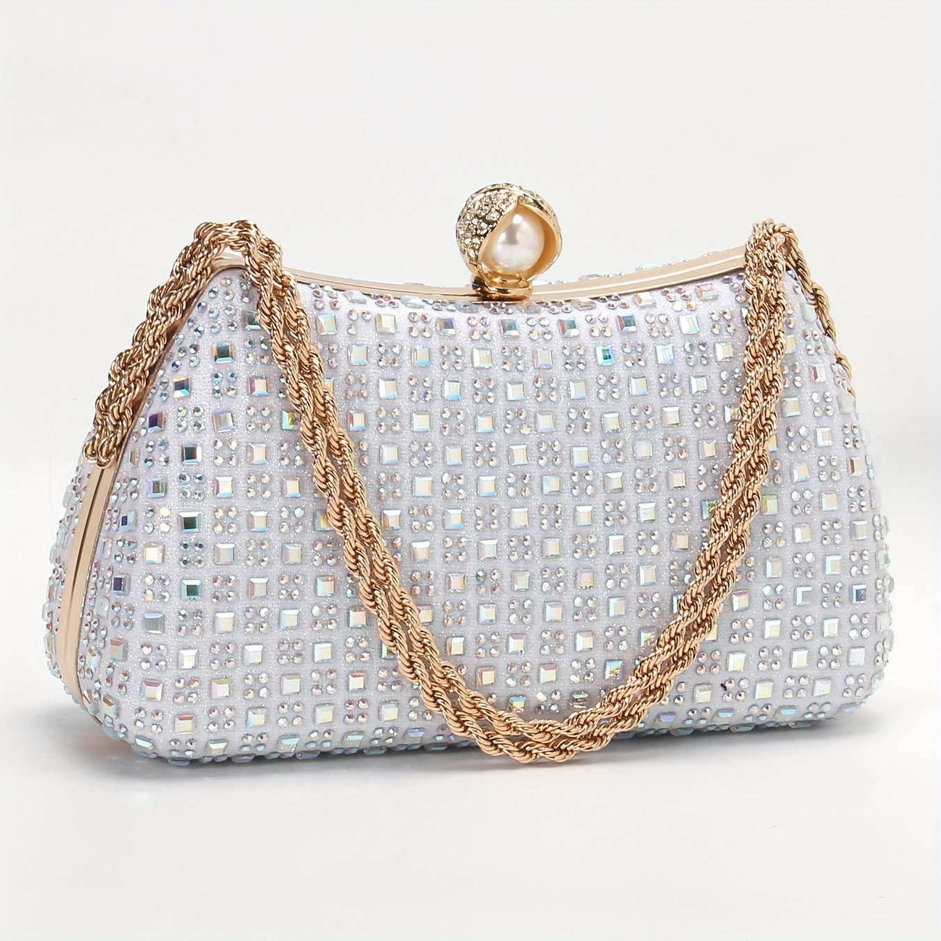 Elegant evening crossbody bag with sparkling rhinestones for parties