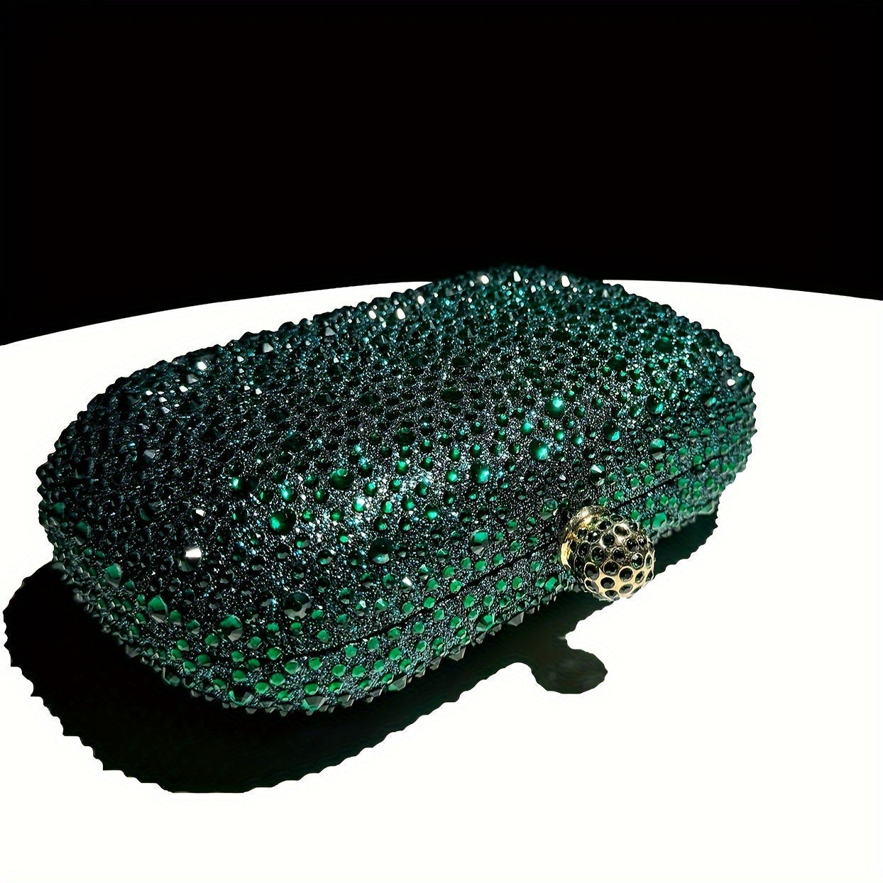 Emerald Green Handbag: Elegant Small Rhinestone Evening Purse