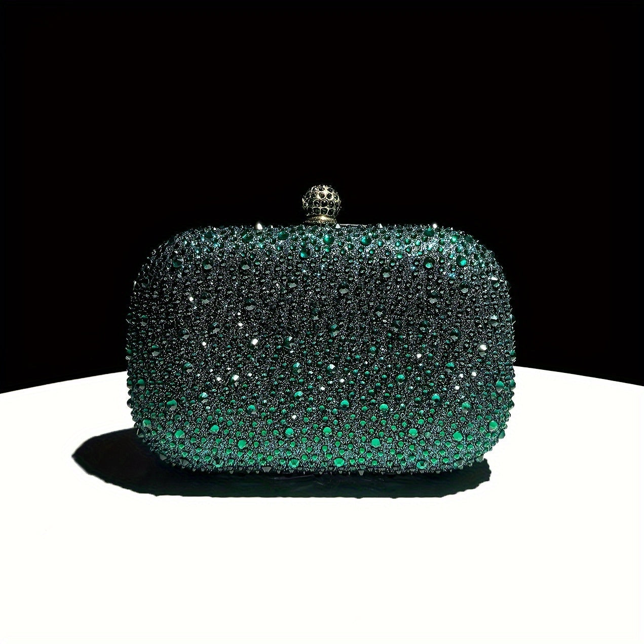 Emerald Green Handbag: Elegant Small Rhinestone Evening Purse