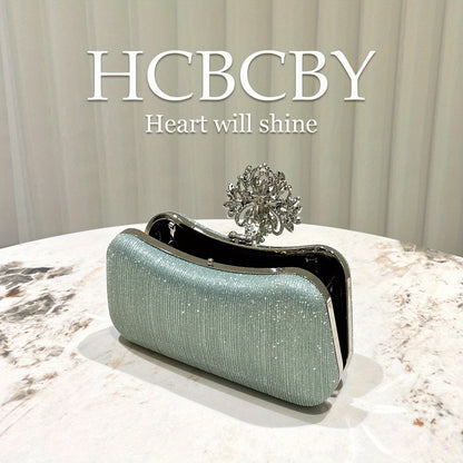 Elegant rhinestone evening clutch for weddings and formal events