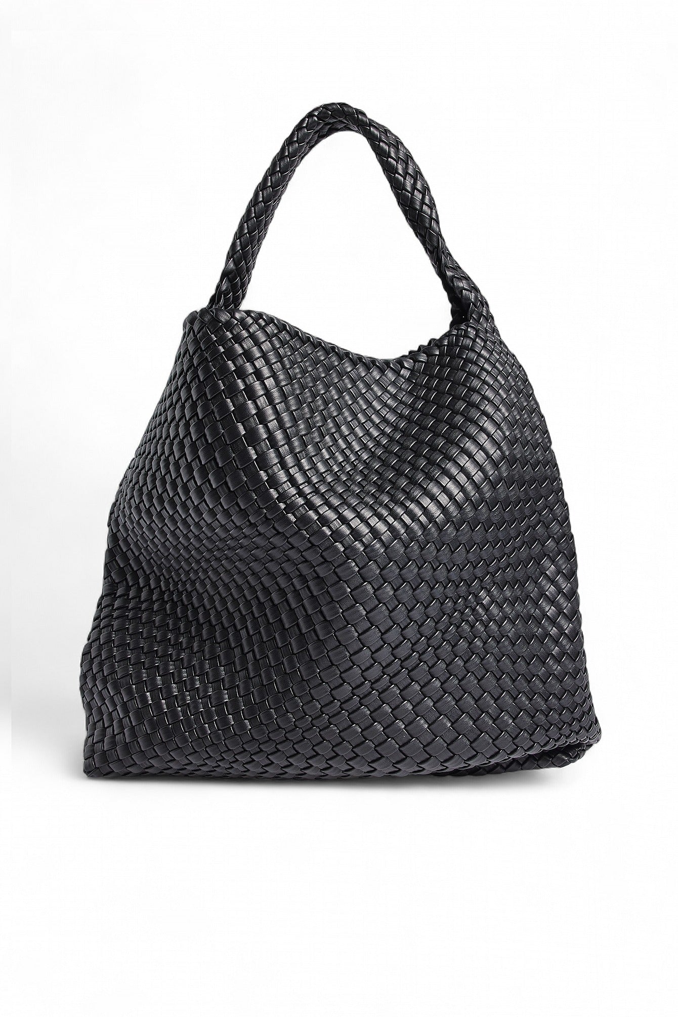 Stylish Elantra Braided Tote: Handwoven Vegan Leather Bag
